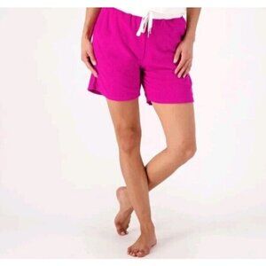 Cuddl Duds Sun Terry Shorts Deep Fuchsia, Small